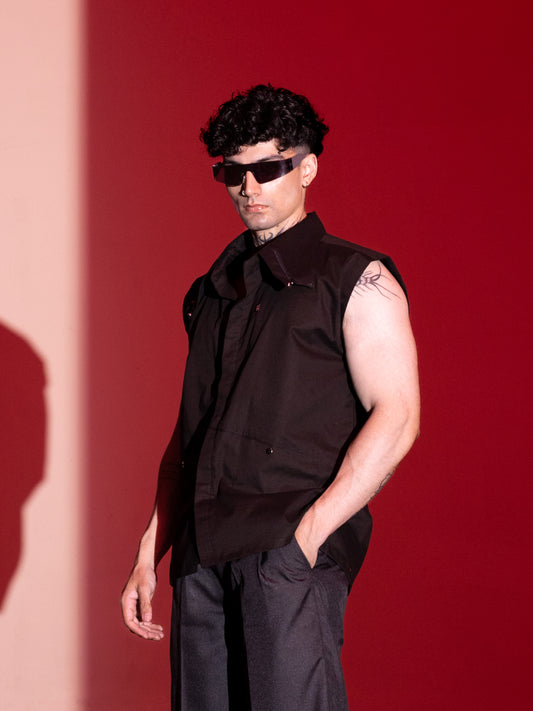 Linen Cut Sleeves - Black AS