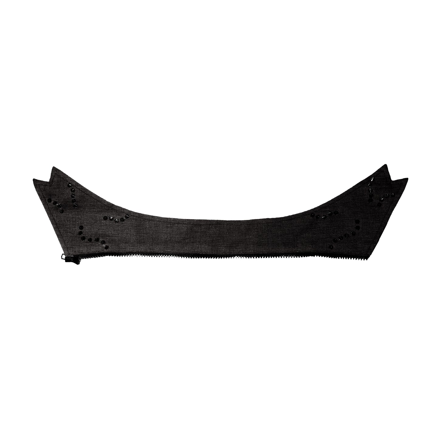 Camisa de lino con cuello desmontable - Negra