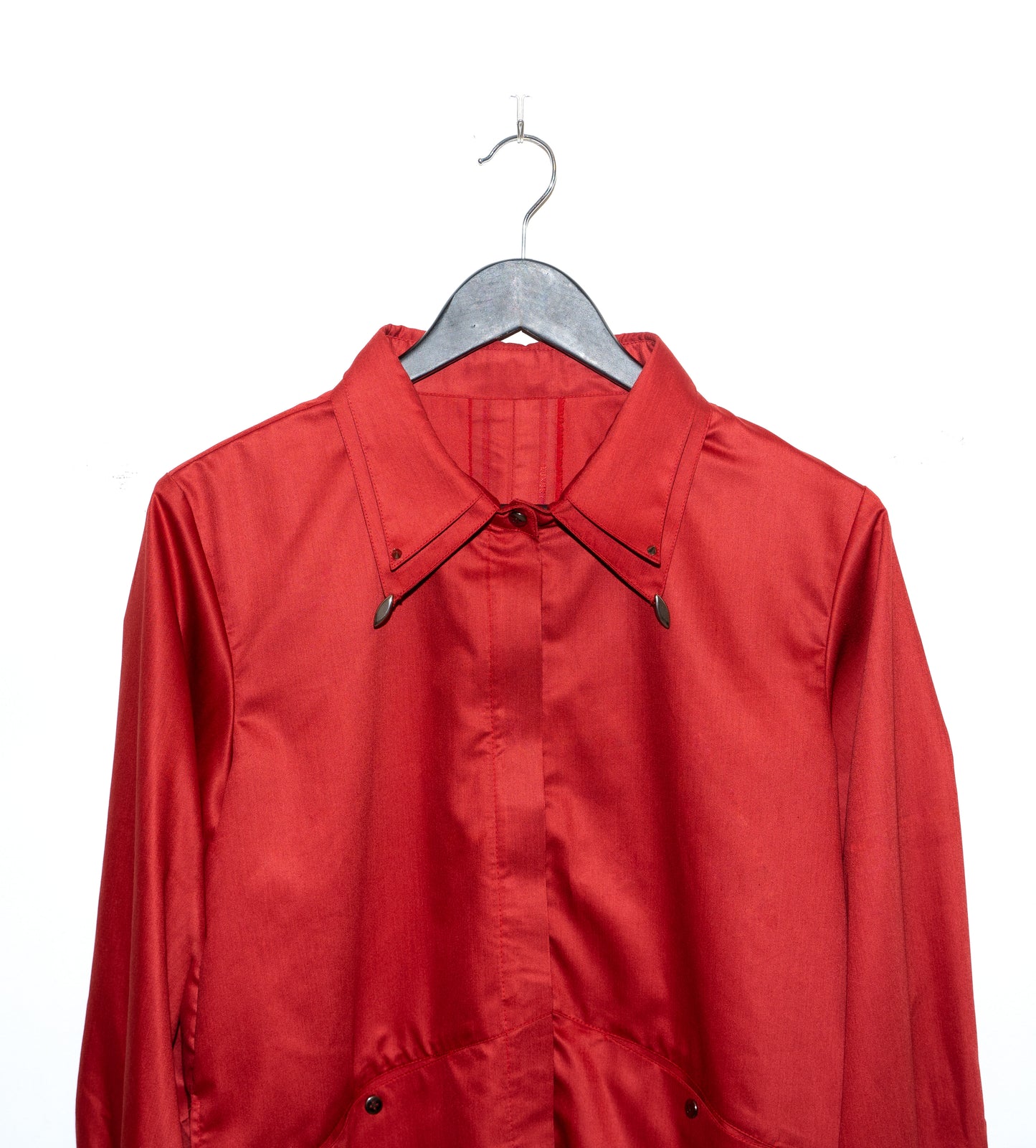 Camisa de satén de algodón - Roja