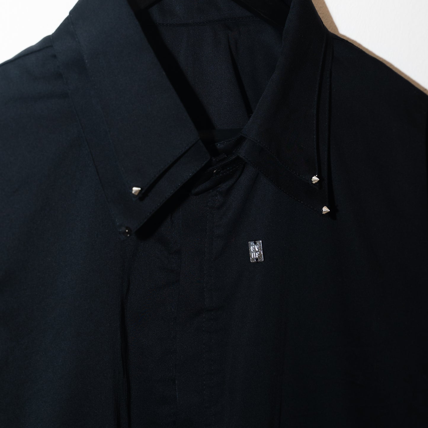 Camisa de satén de algodón - Negra