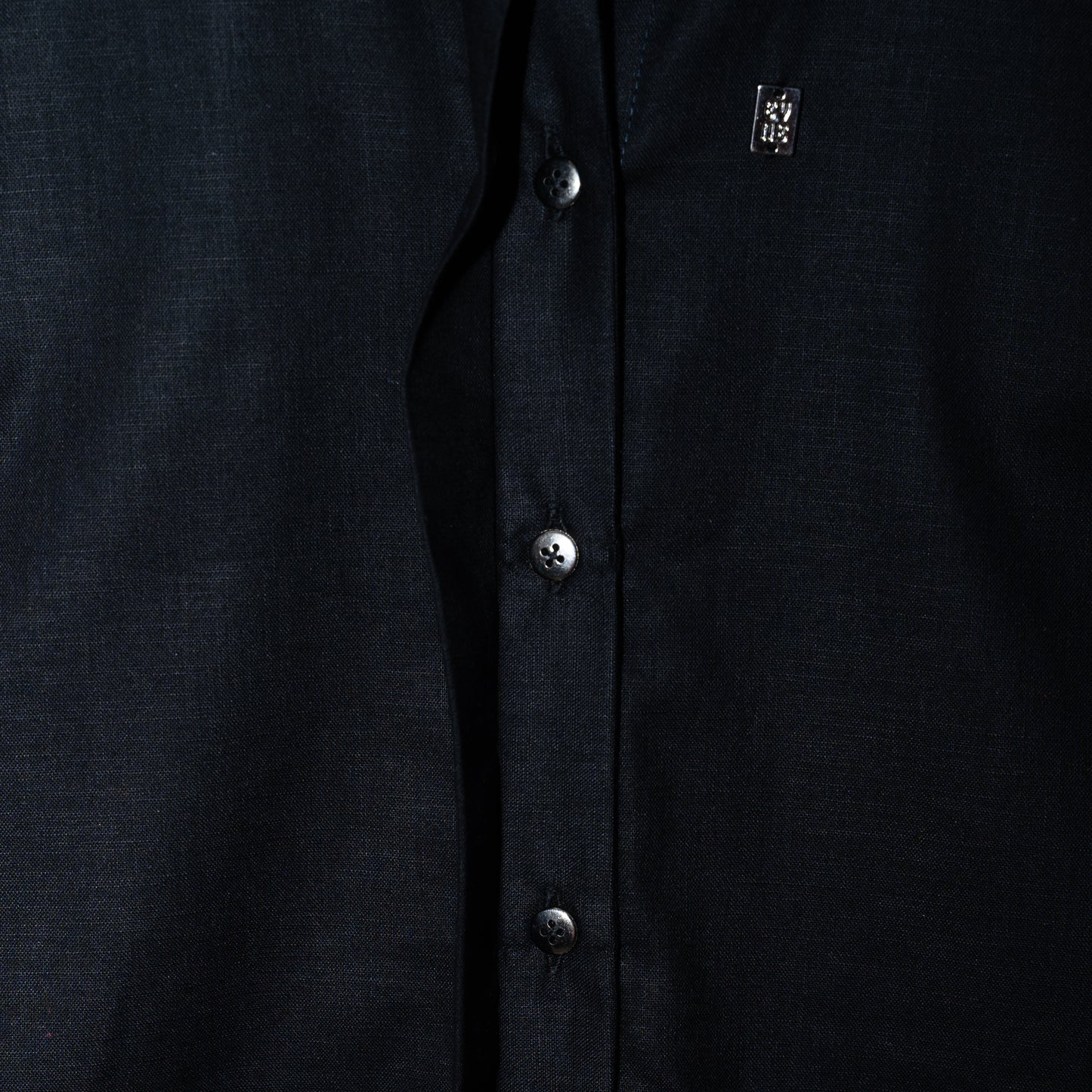 Camisa de satén de algodón - Negra