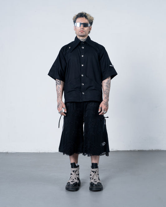 Spider Web Collar Shirt