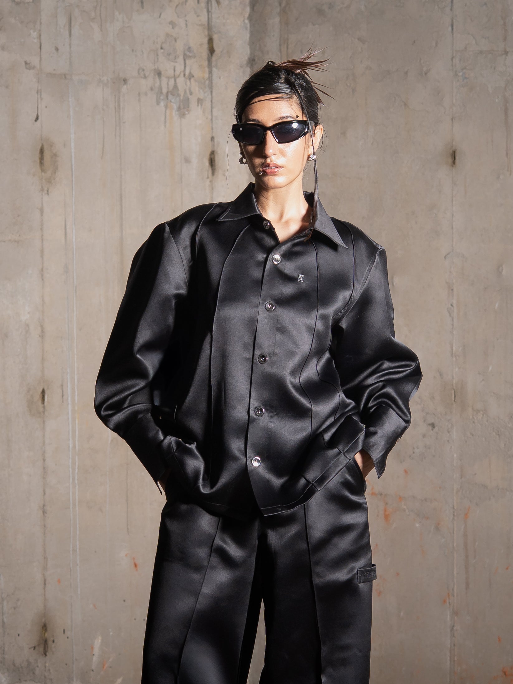 Noir Satin Shirt – BREAKKIN EVEN