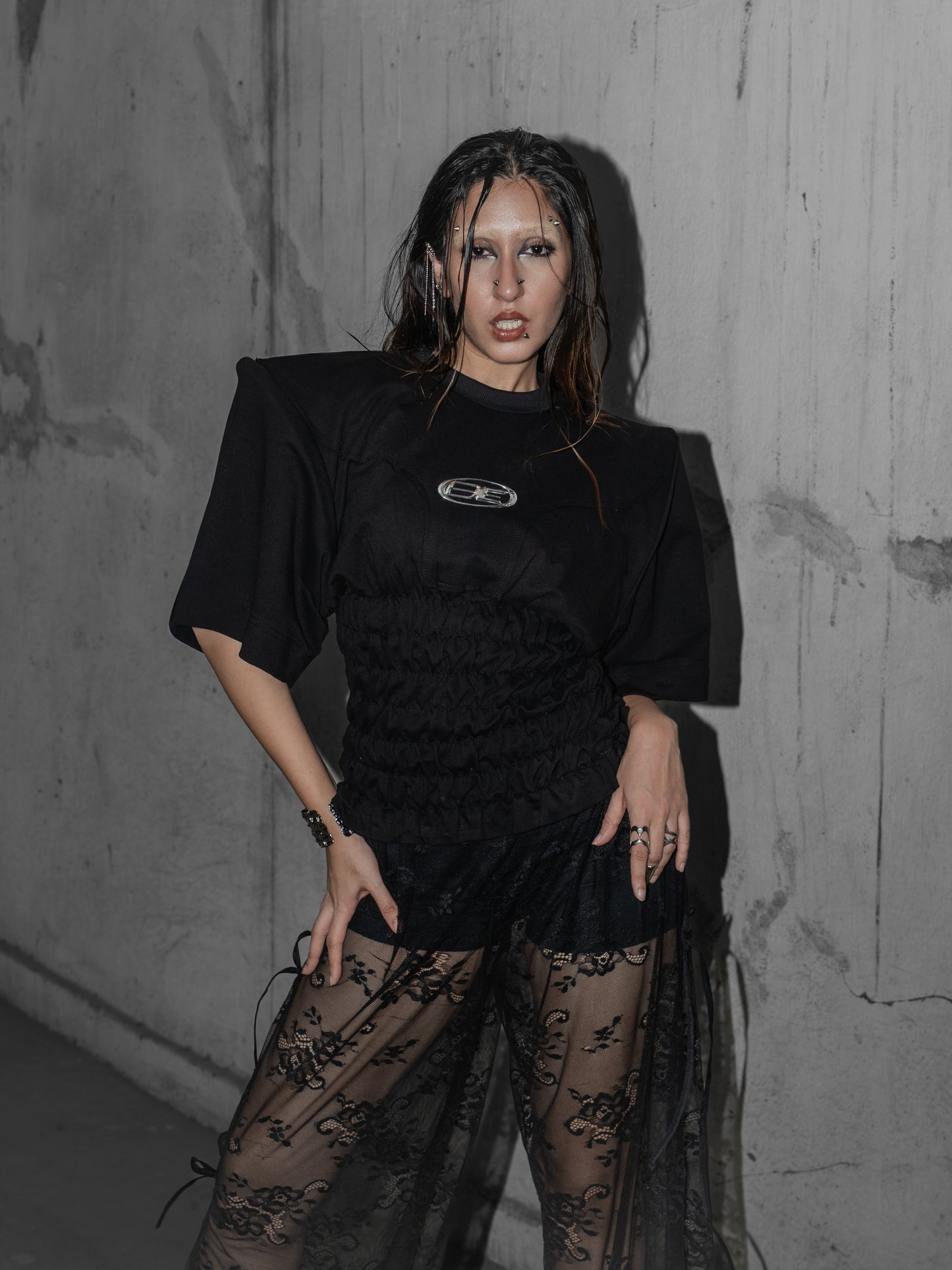 Devil Shoulder Bodycon T-Shirt