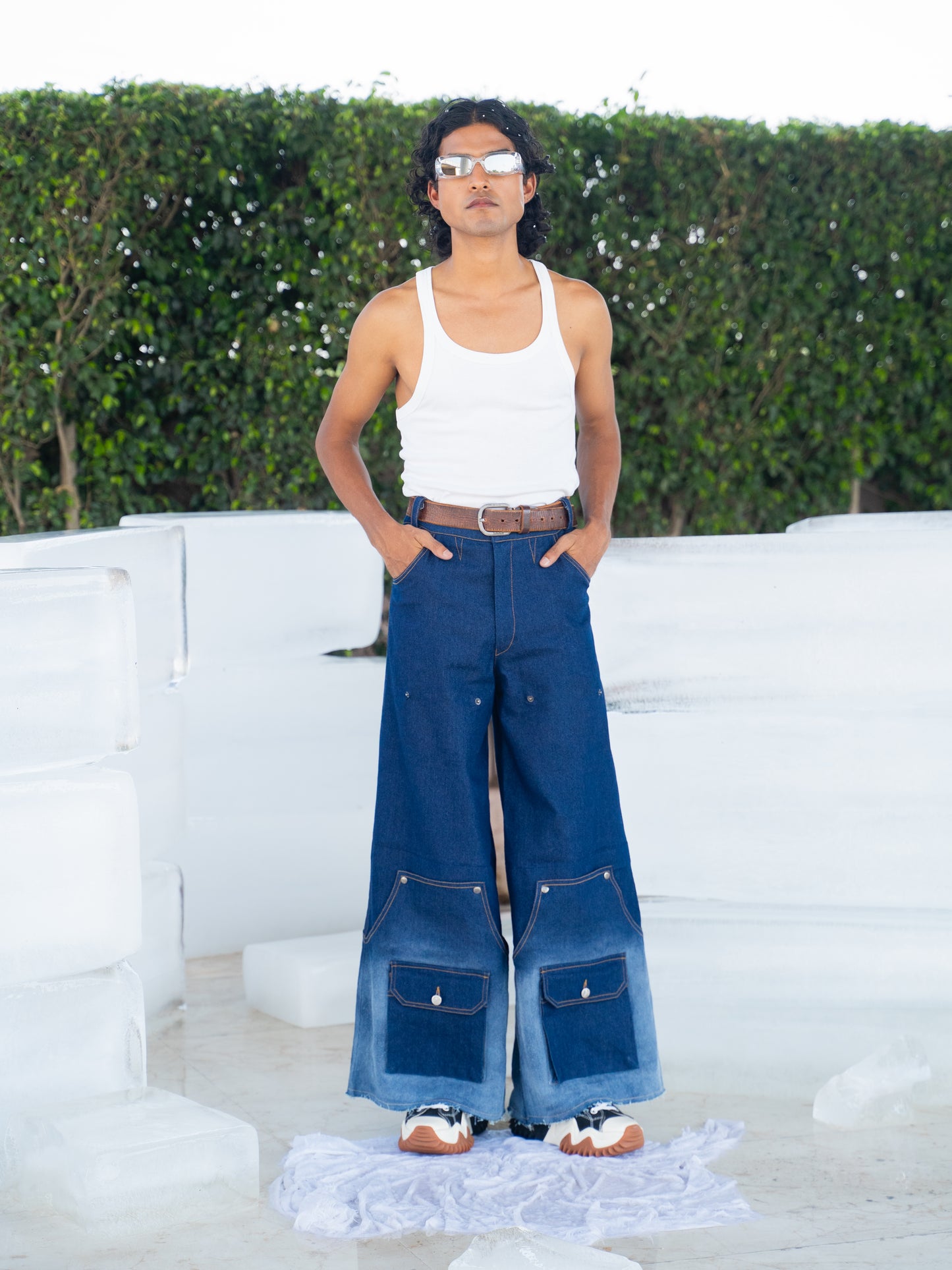 Frosted Convertible Jeans- Blue