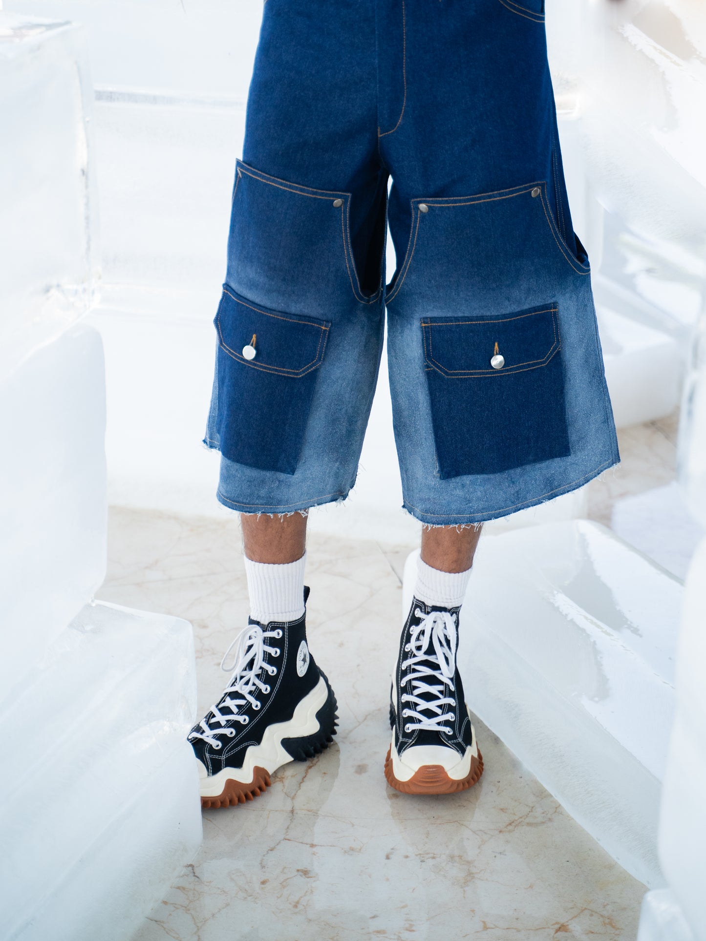 Frosted Convertible Jeans- Blue