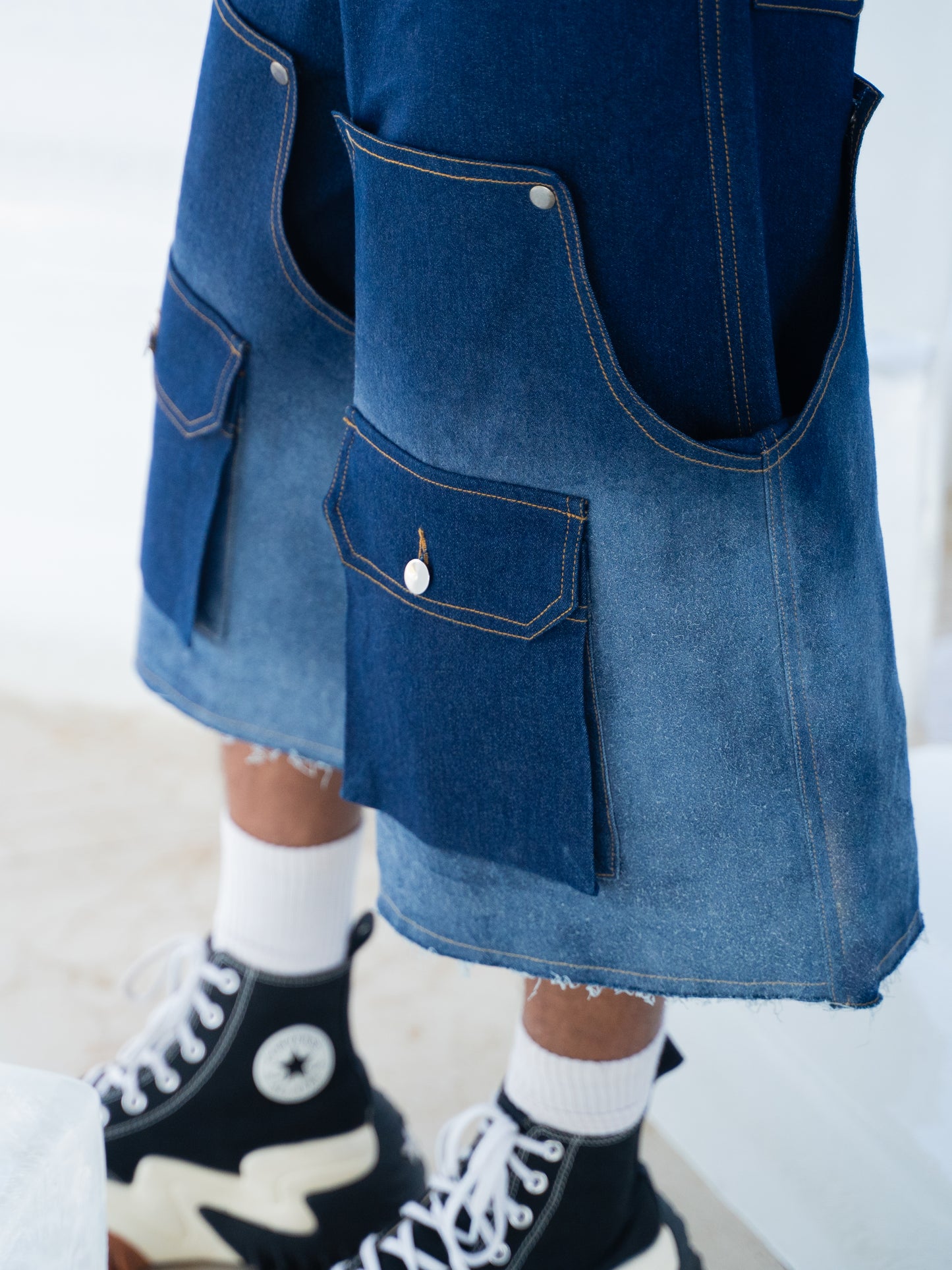Frosted Convertible Jeans- Blue