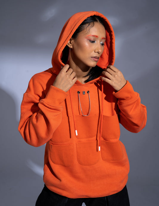 Pocket Hoodie: The model is wearing size S.