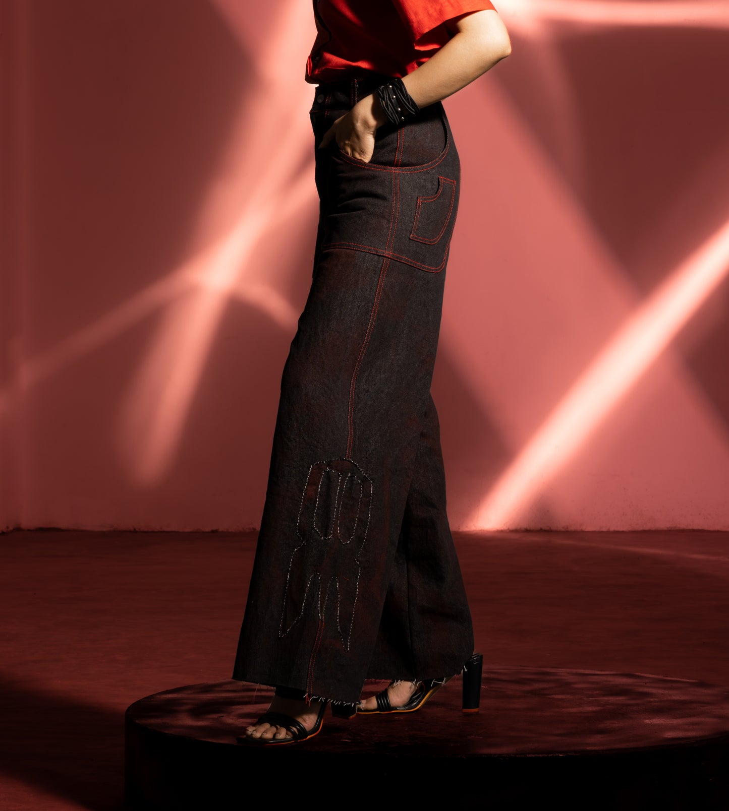 Red Denim Pants