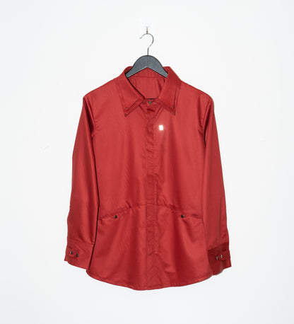 Cotton Sateen Shirt - Red