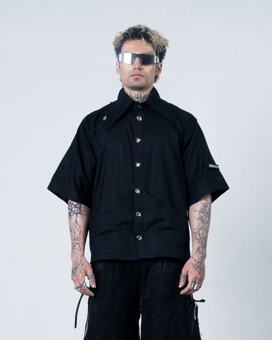 Spider Web Collar Shirt