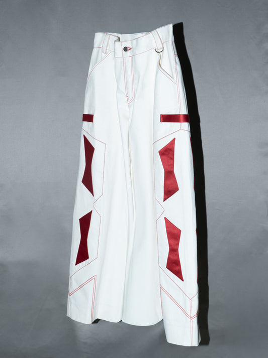 Valor White Denim with Patchwork