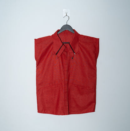 Linen Cut Sleeves - Red