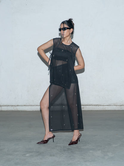 Molten Mesh Embellished Set