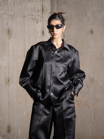 Noir Satin Shirt