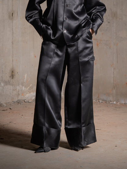 Noir Satin Pants