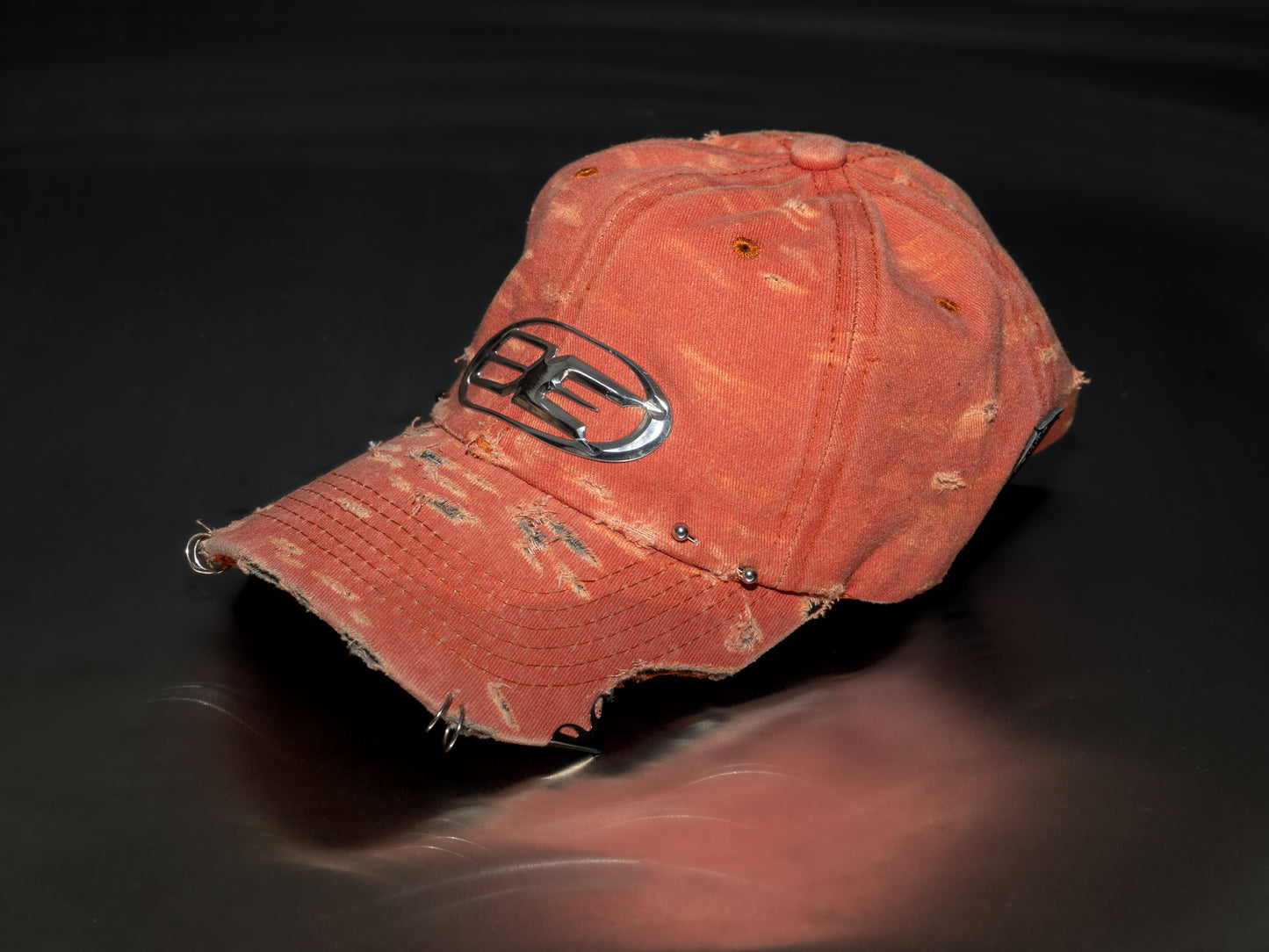 Orange Distressed Cap