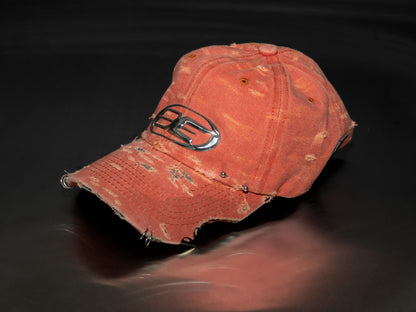 Orange Distressed Cap