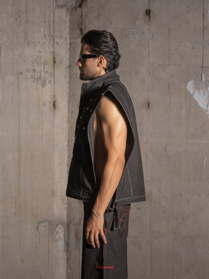 Saiyan Embellished Denim Vest