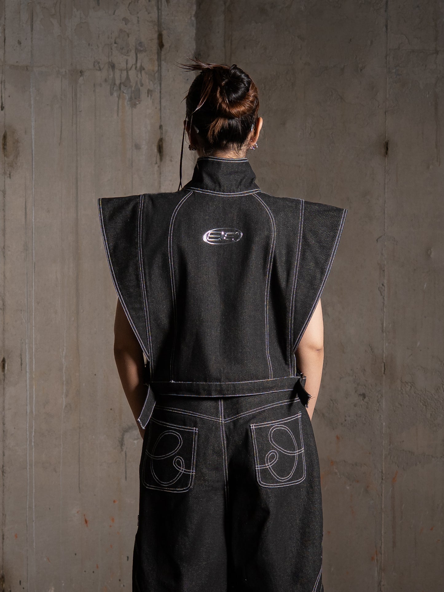 Saiyan Embellished Denim Vest