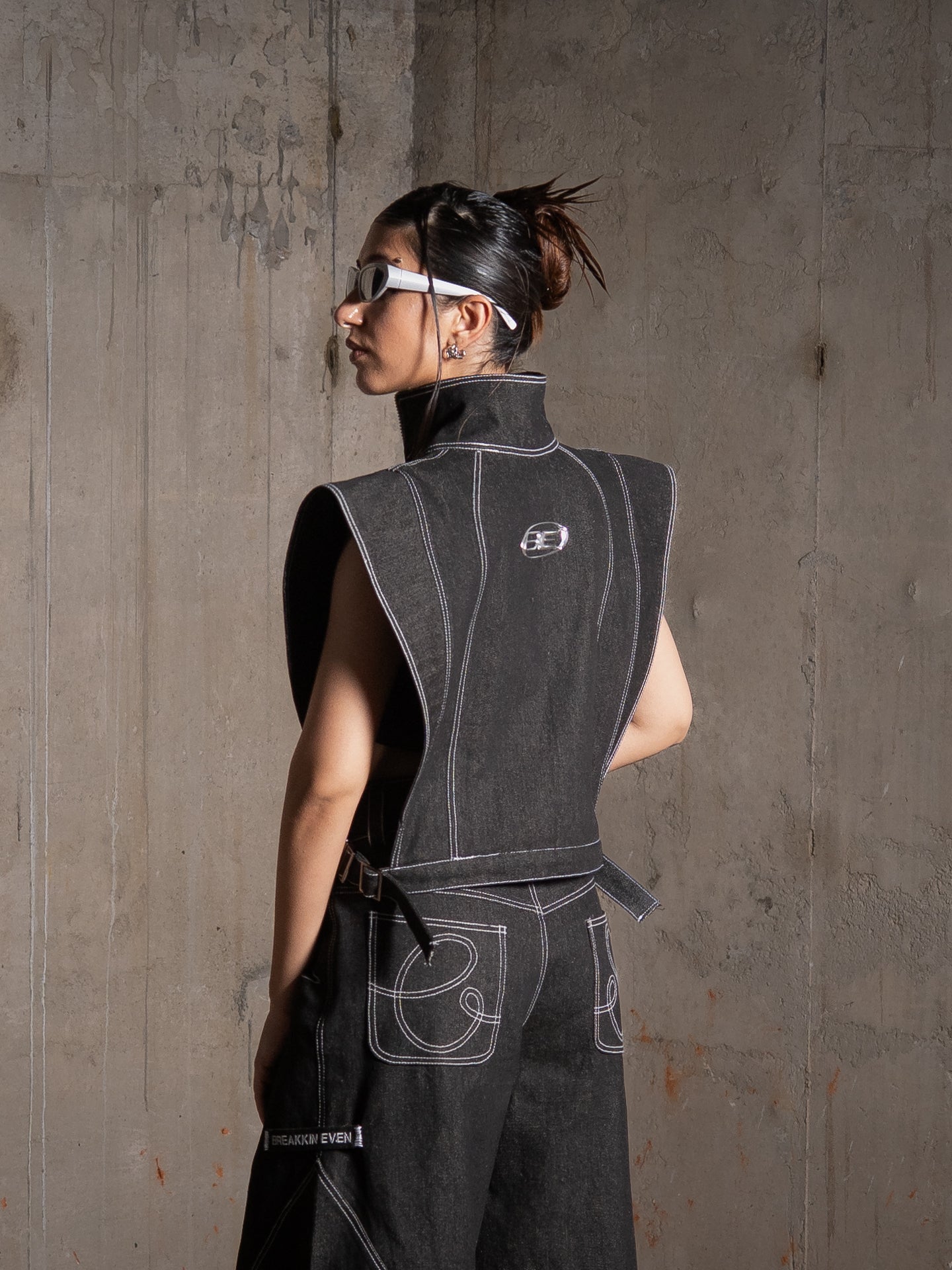 Saiyan Embellished Denim Vest