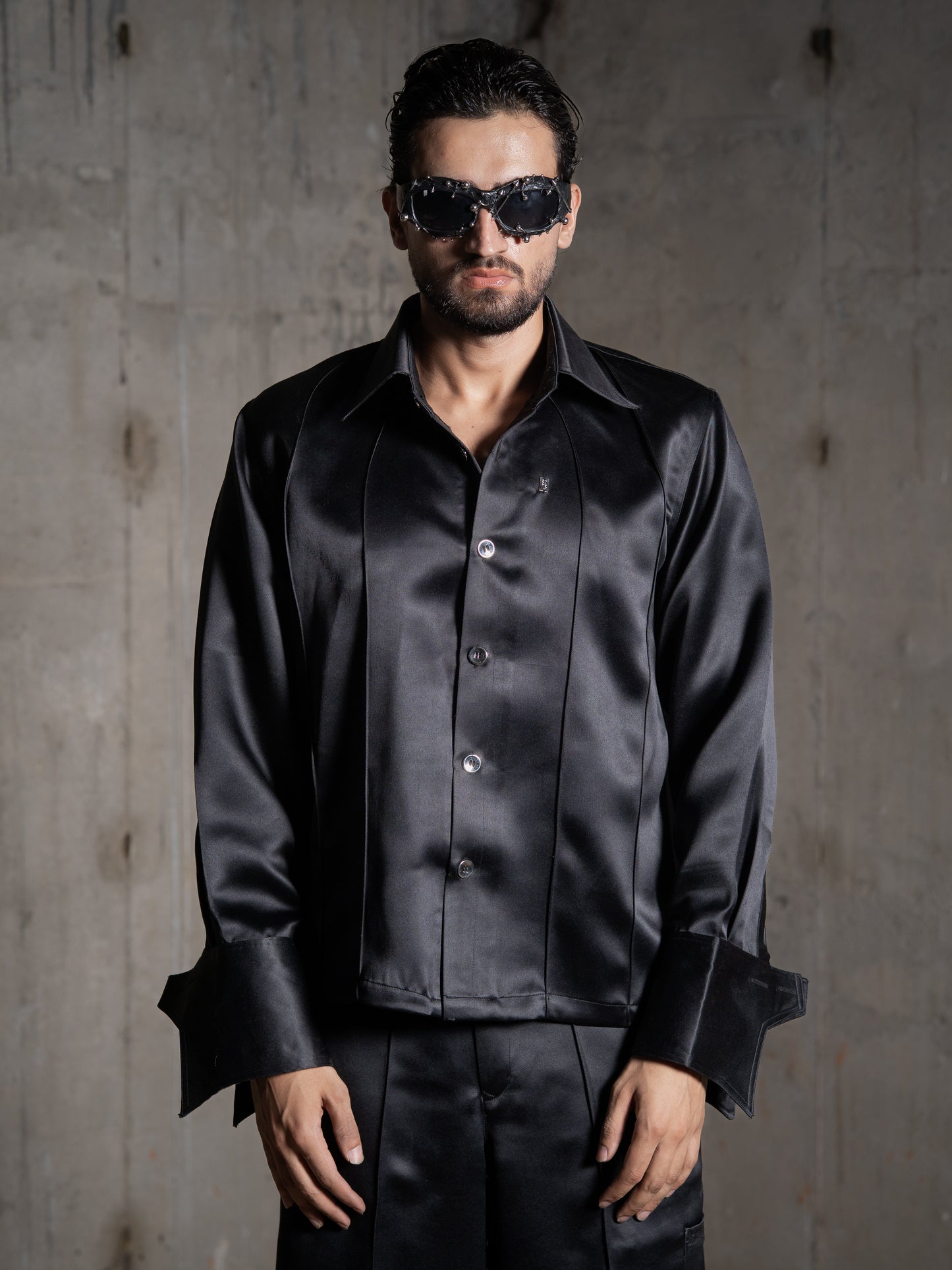 Noir Satin Shirt